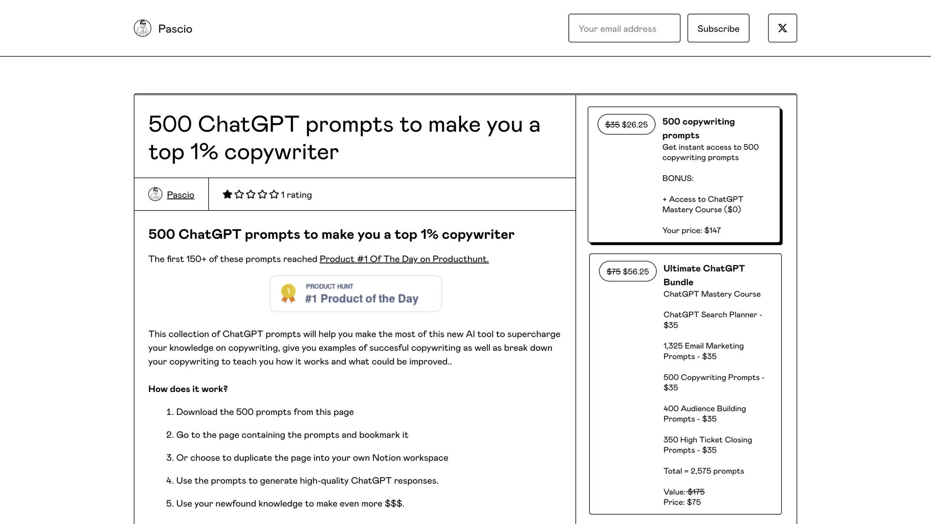 500 ChatGPT Copywriting Prompts Bundle