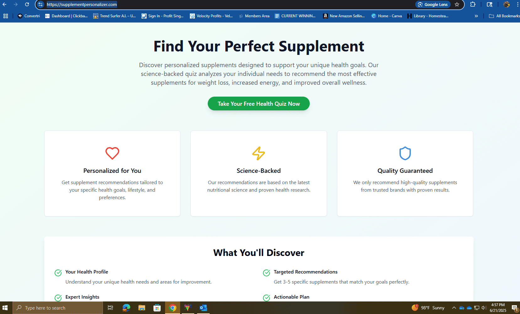 Health Supplement Personalizer