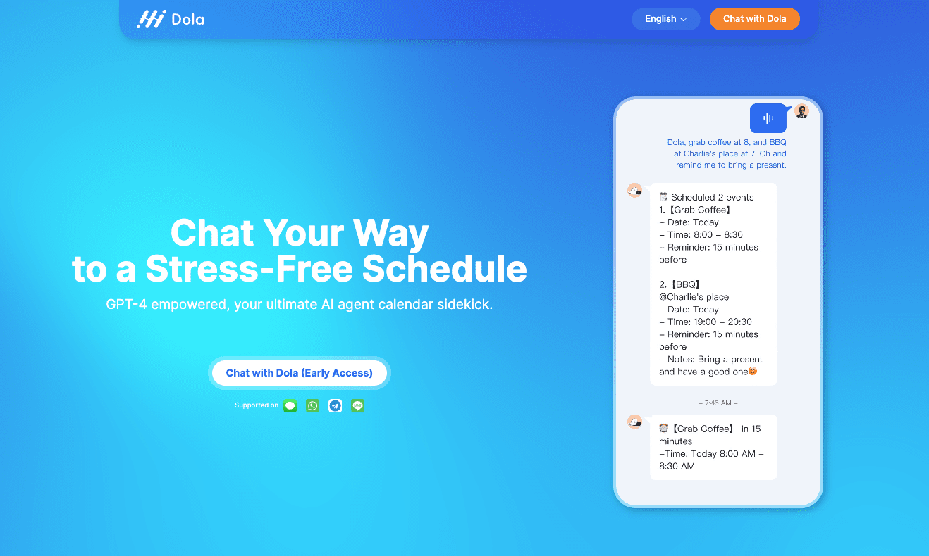 Dola AI | Your Ultimate AI Agent Calendar Sidekick