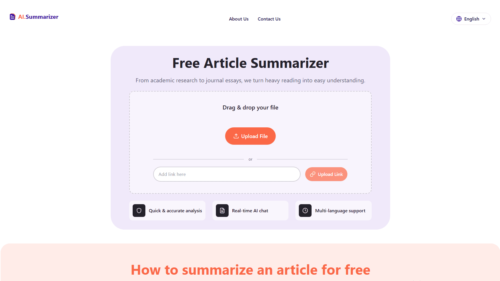Free Article Summarizer – Get the Insights with Powerful AI