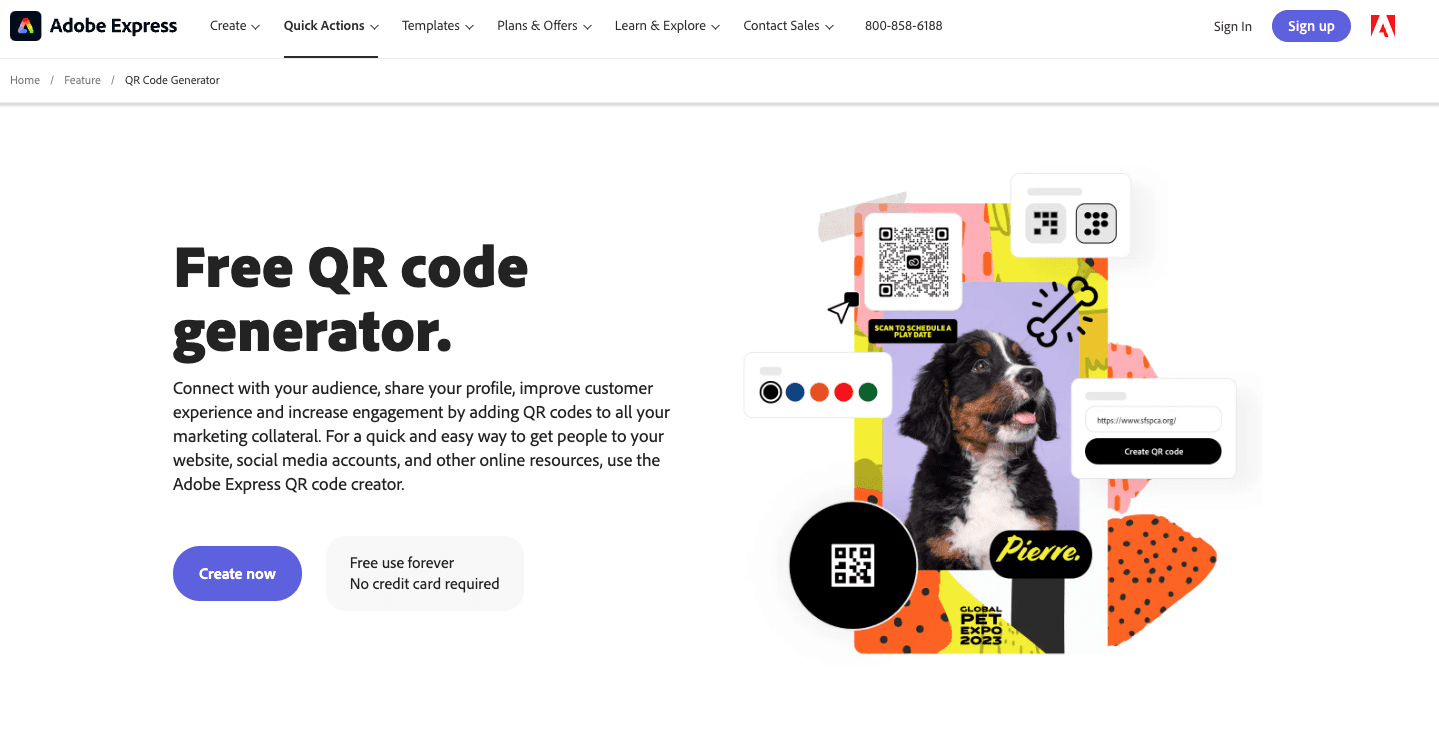 Adobe’s QR Code Generator