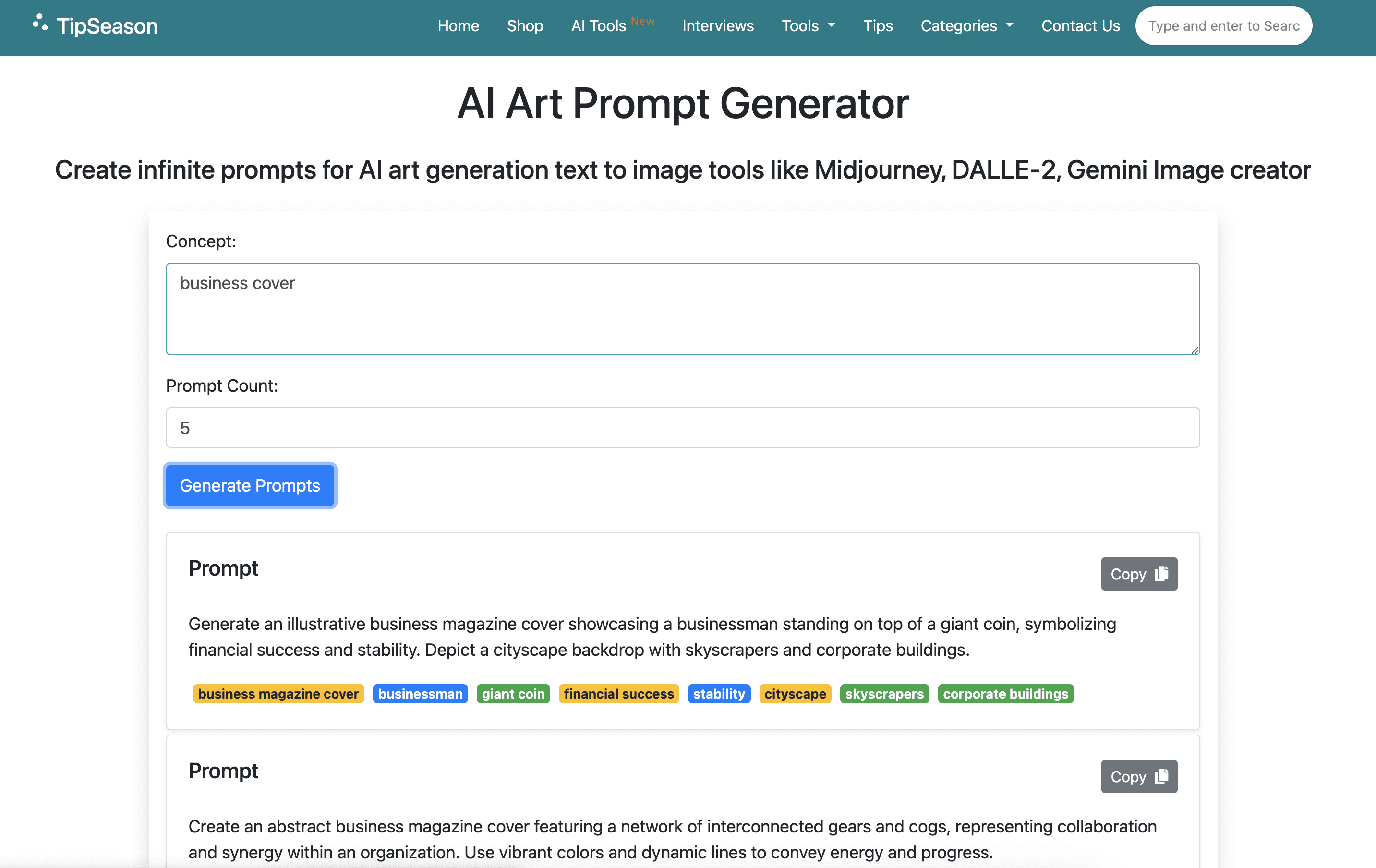 AI Art prompt generator