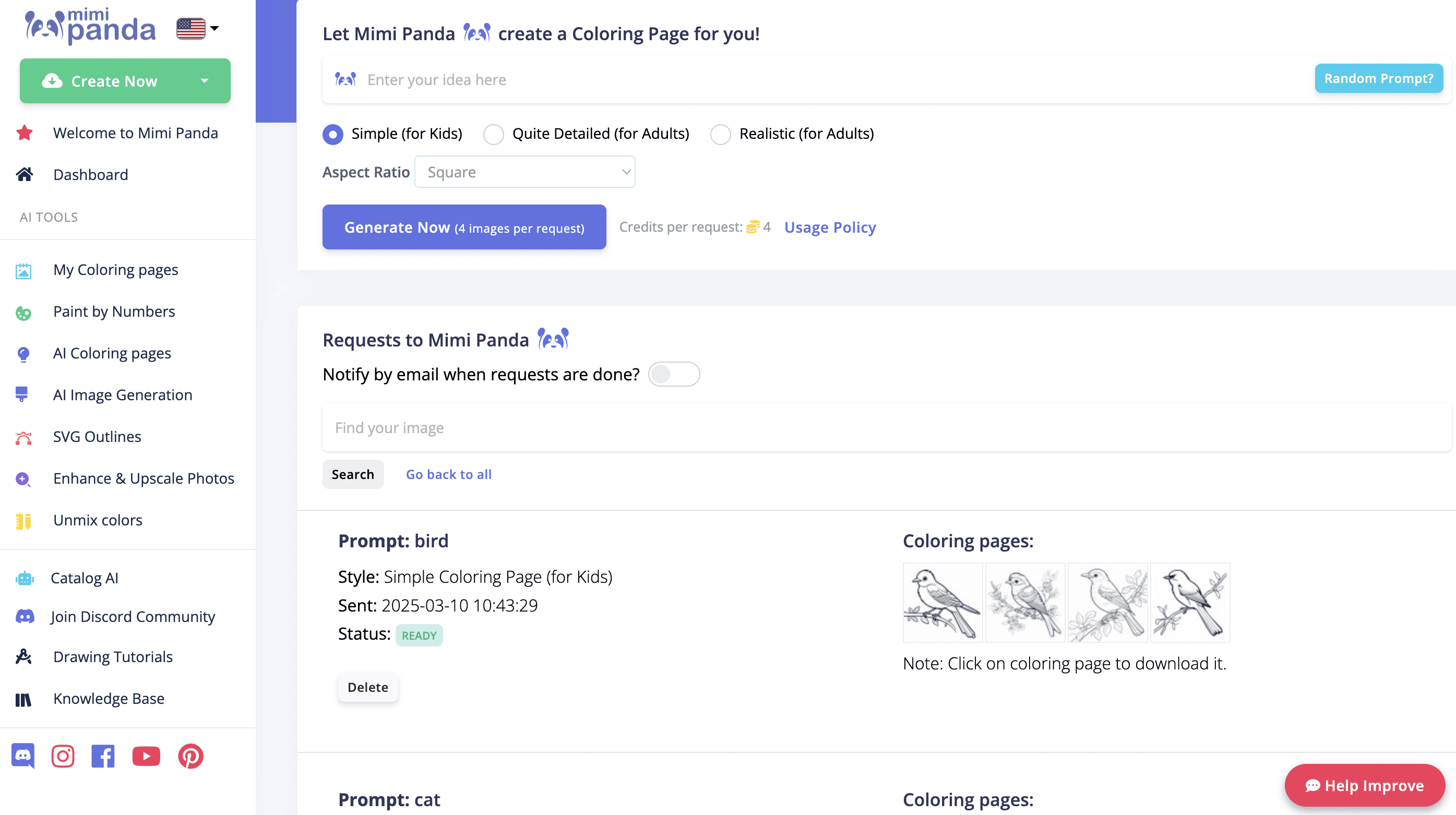 AI Coloring Page Generator Online