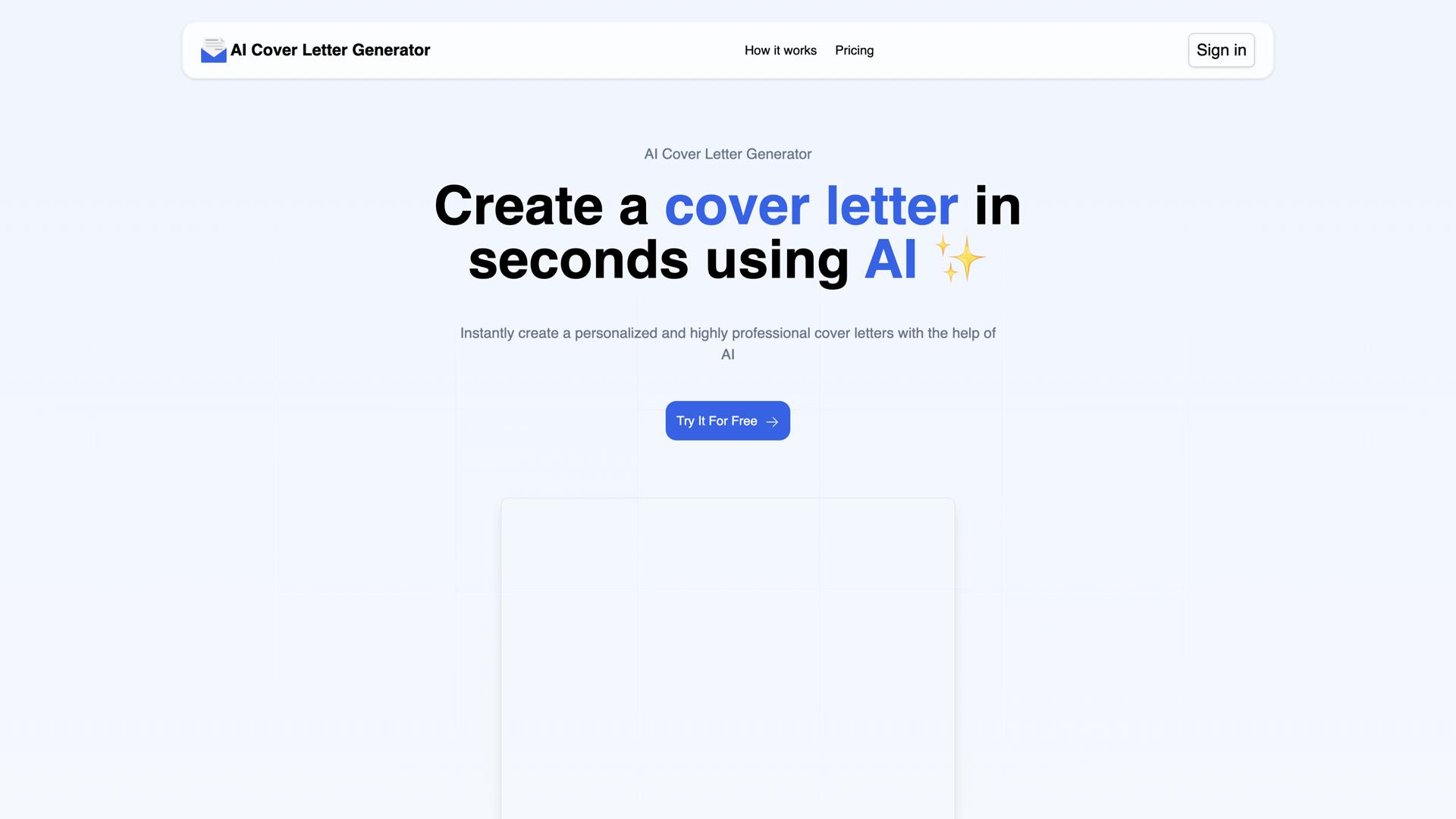 AI Cover Letter Generator