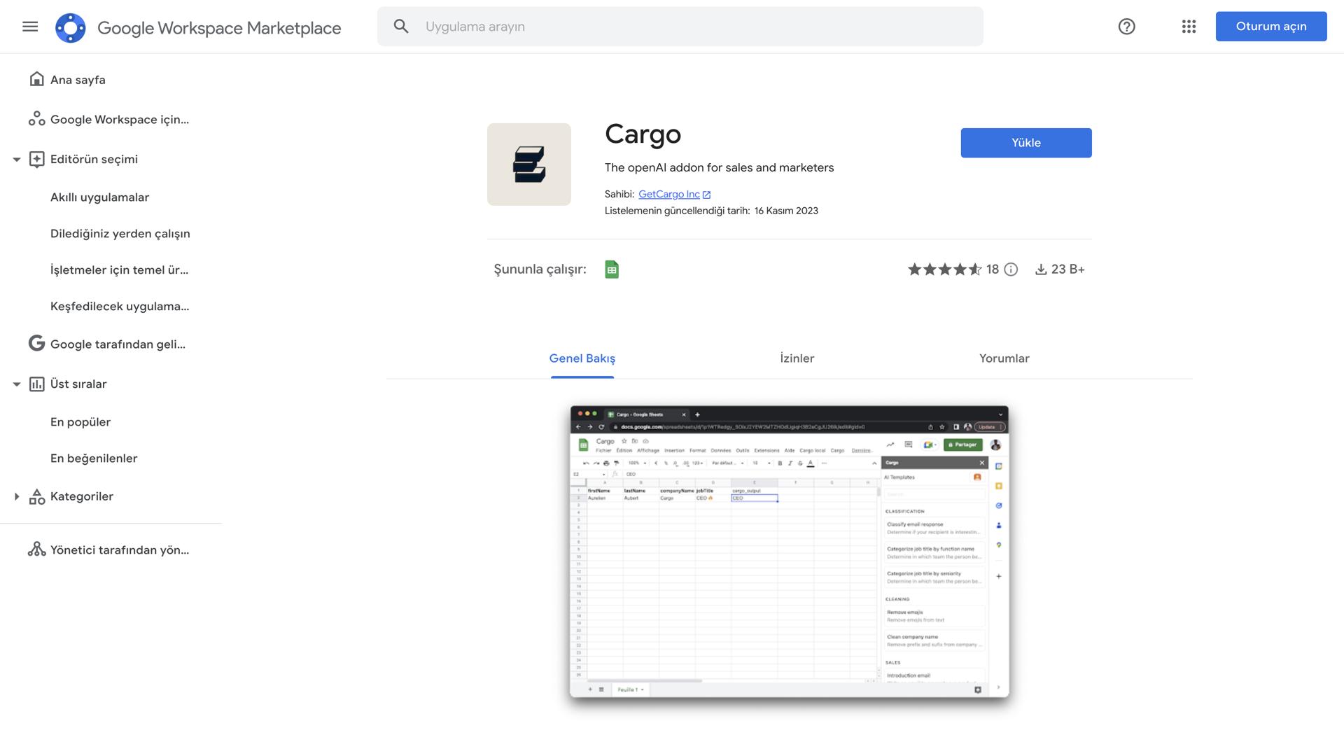 AI for Sheets by Cargo