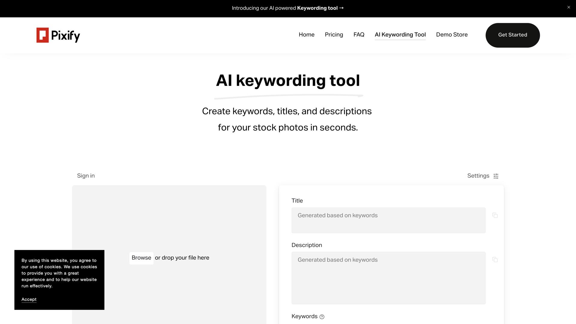 AI Keywording Tool