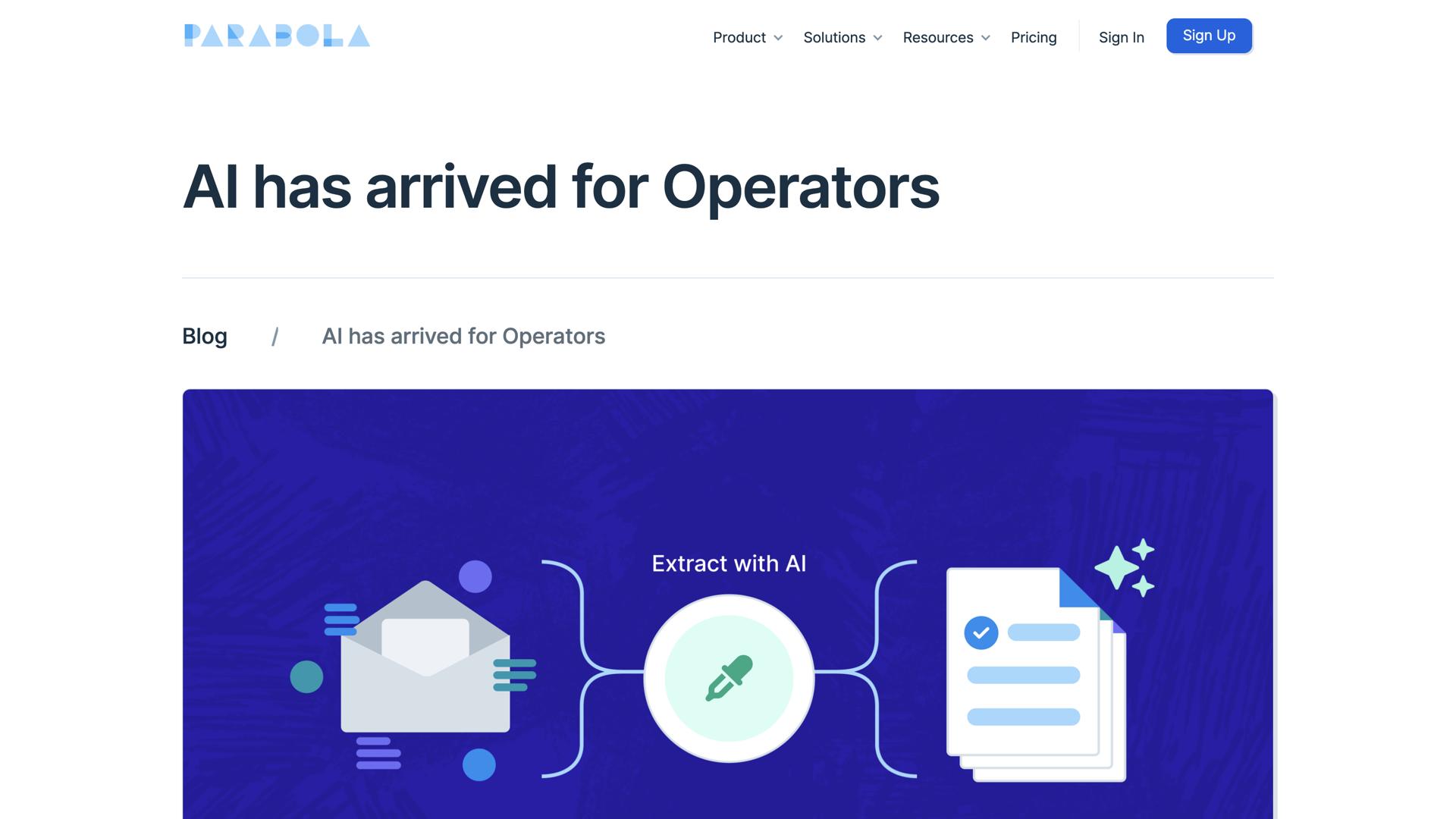 AI-powered Parabola steps