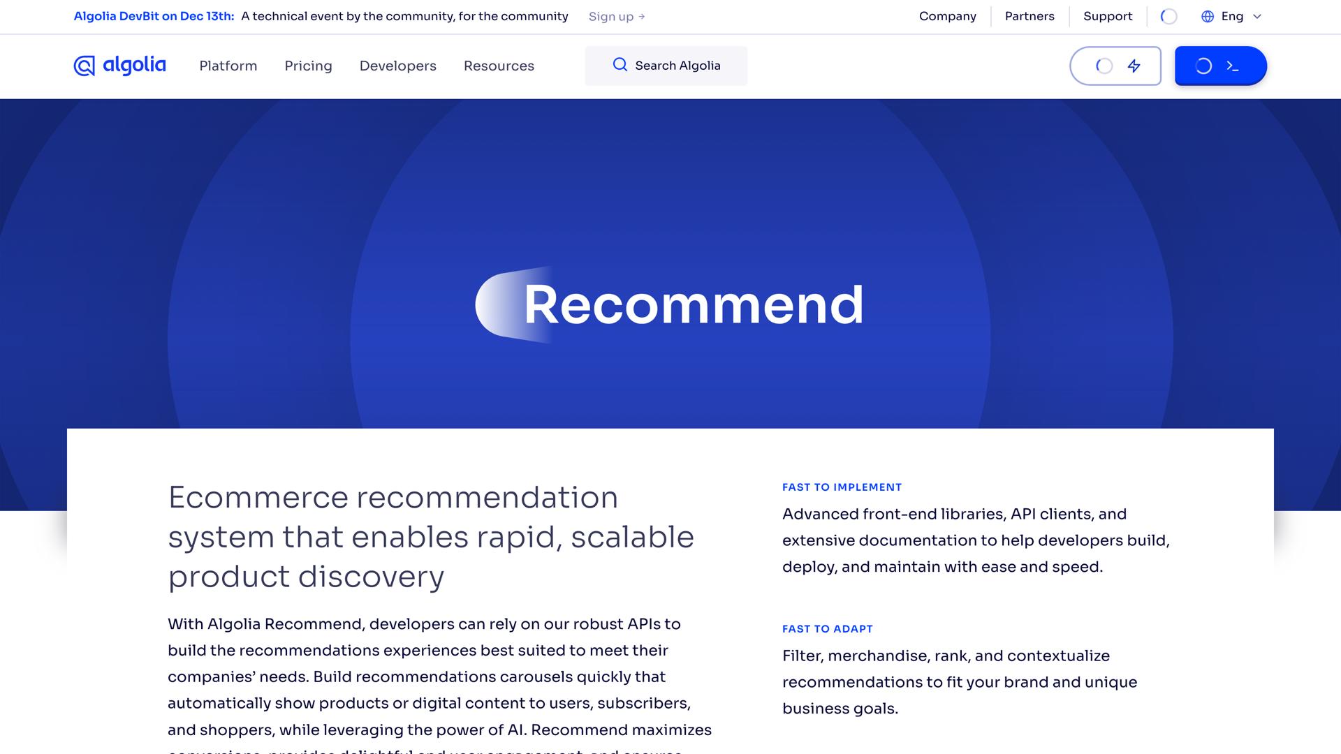 Algolia Recommend