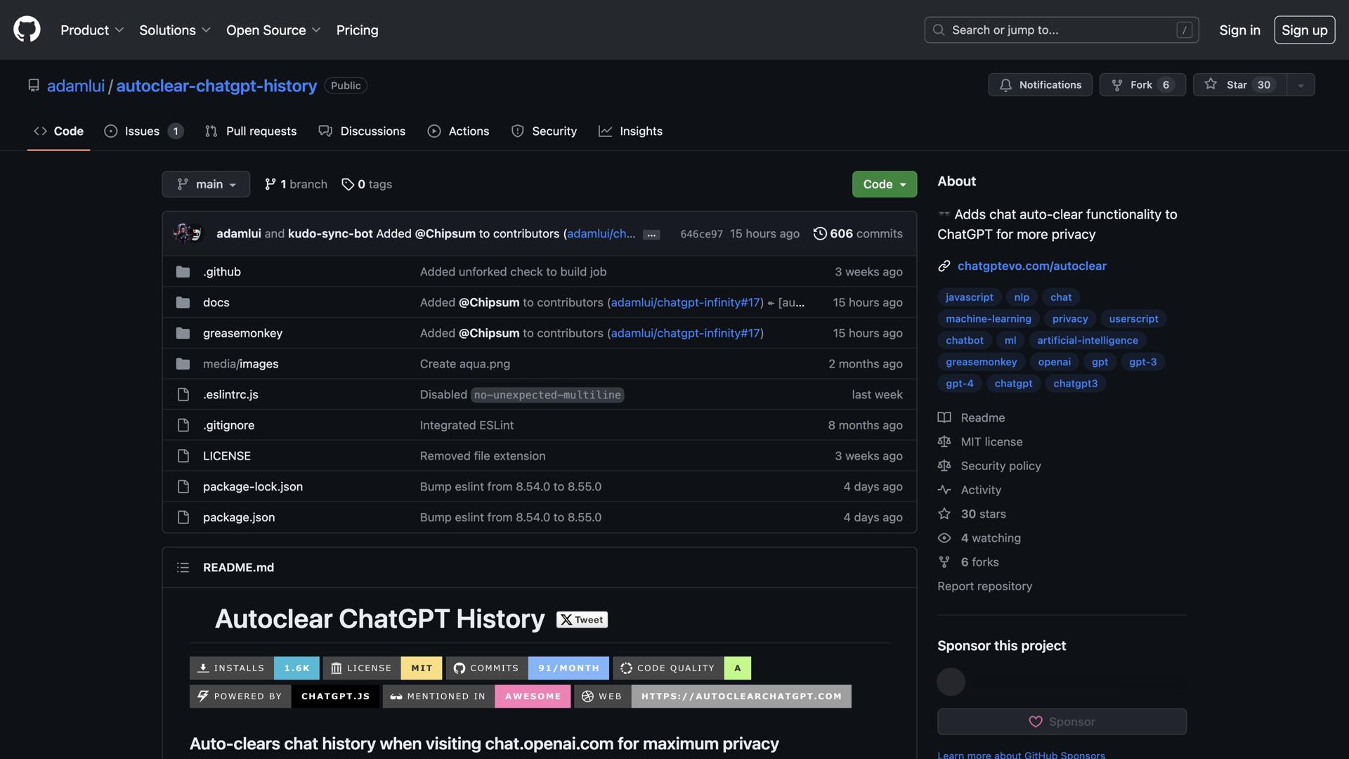 Autoclear ChatGPT History