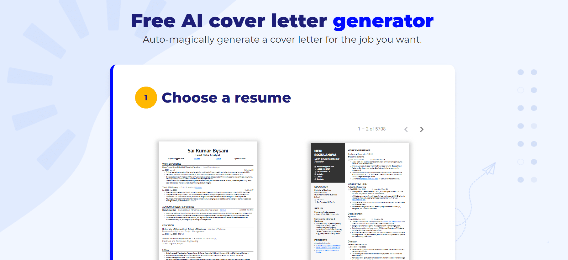 BeamJobs Free AI Cover Letter Generator