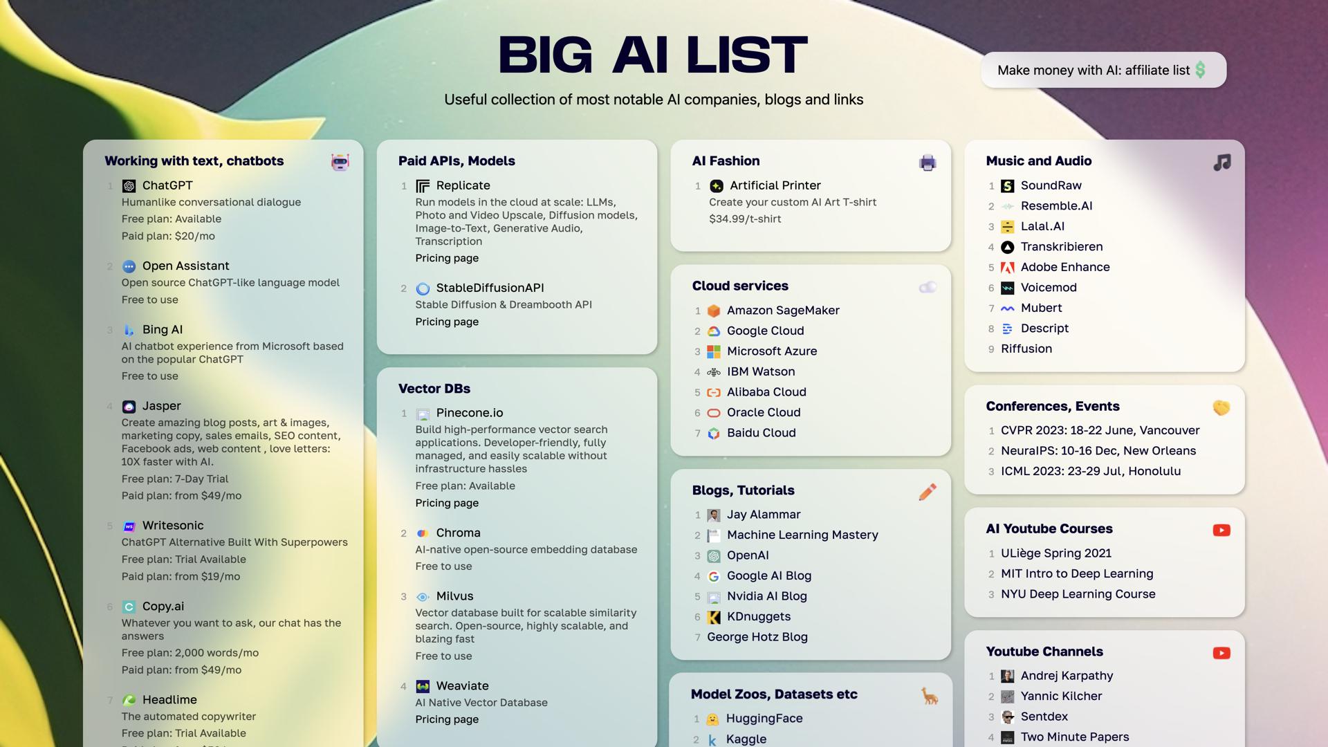 Big AI List