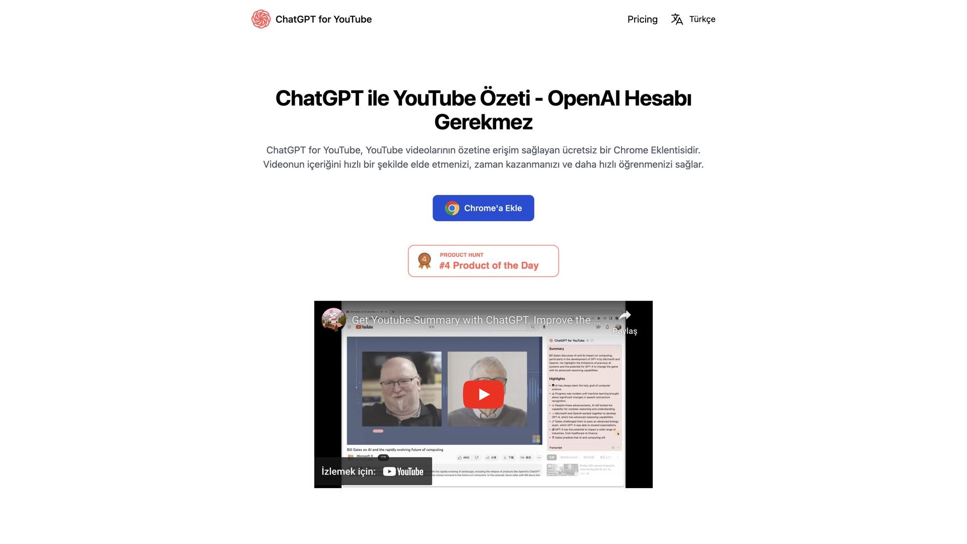 ChatGPT for YouTube