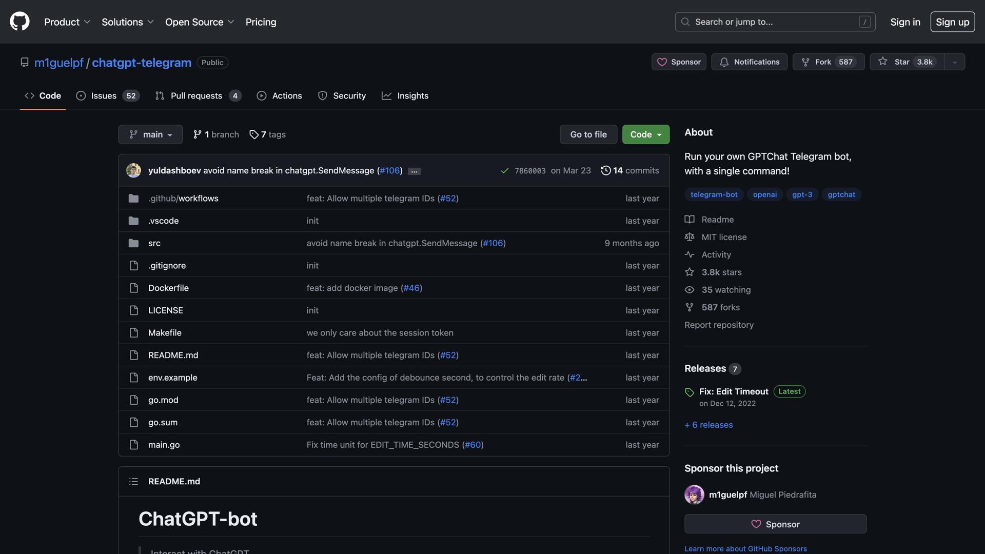 ChatGPT Telegram bot
