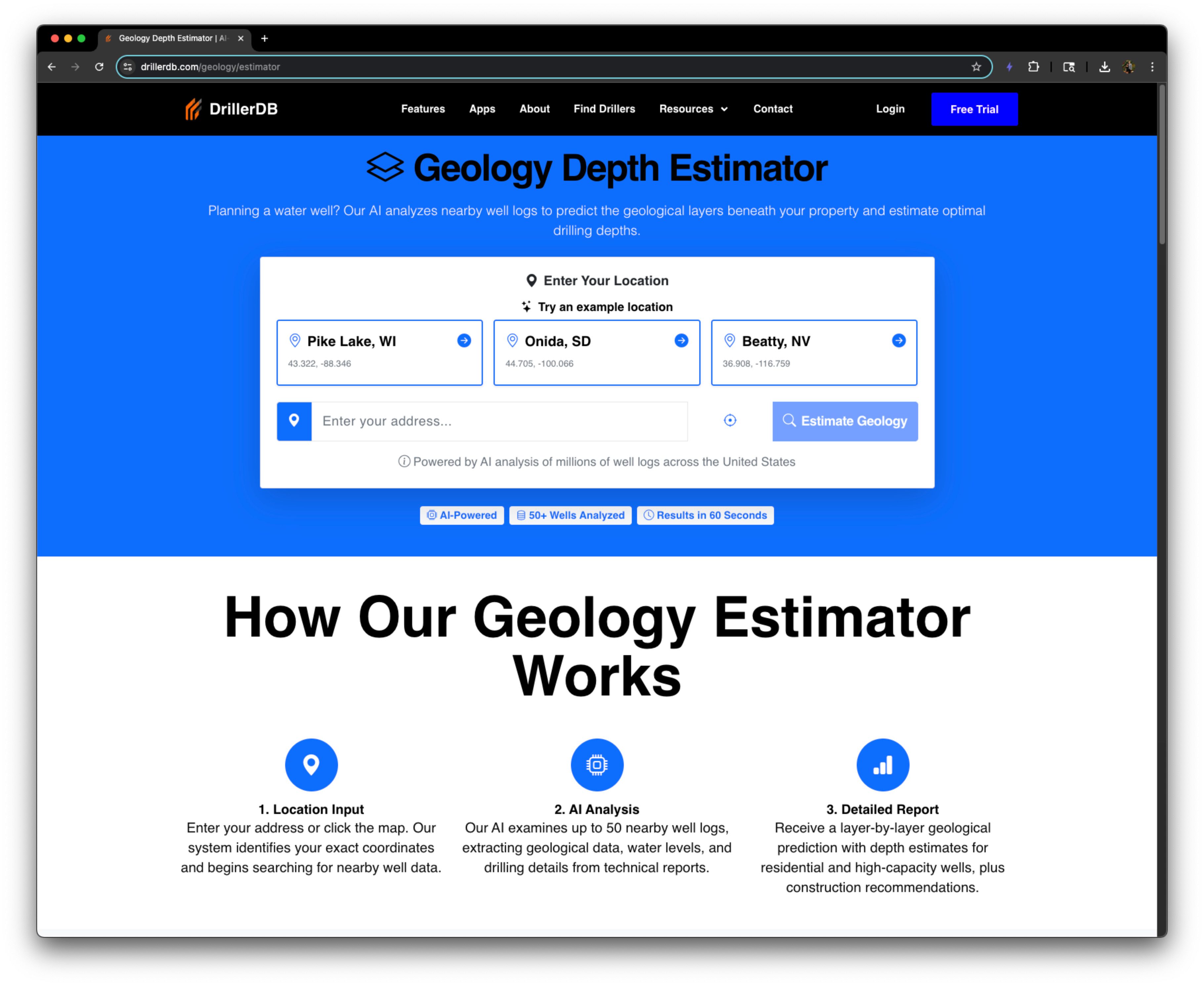 Geology Estimator – DrillerDB