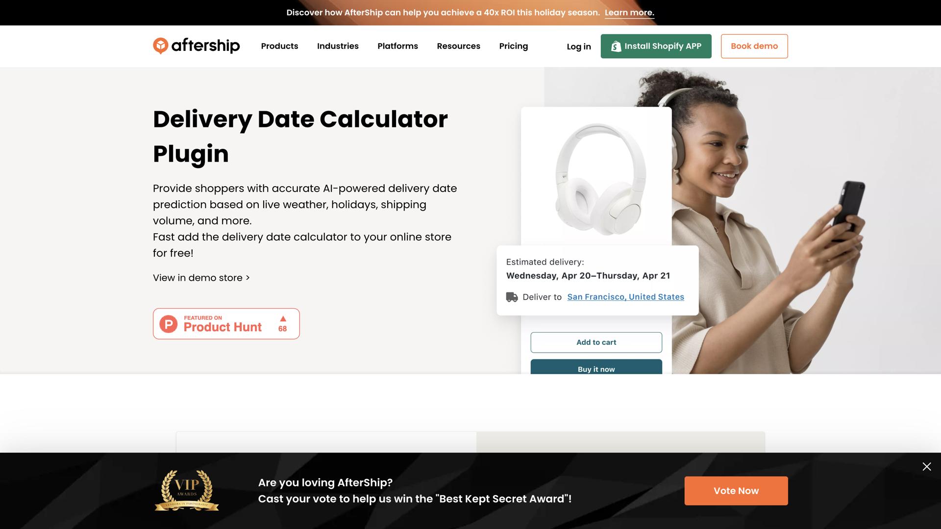 Free Estimated Delivery Date Widget