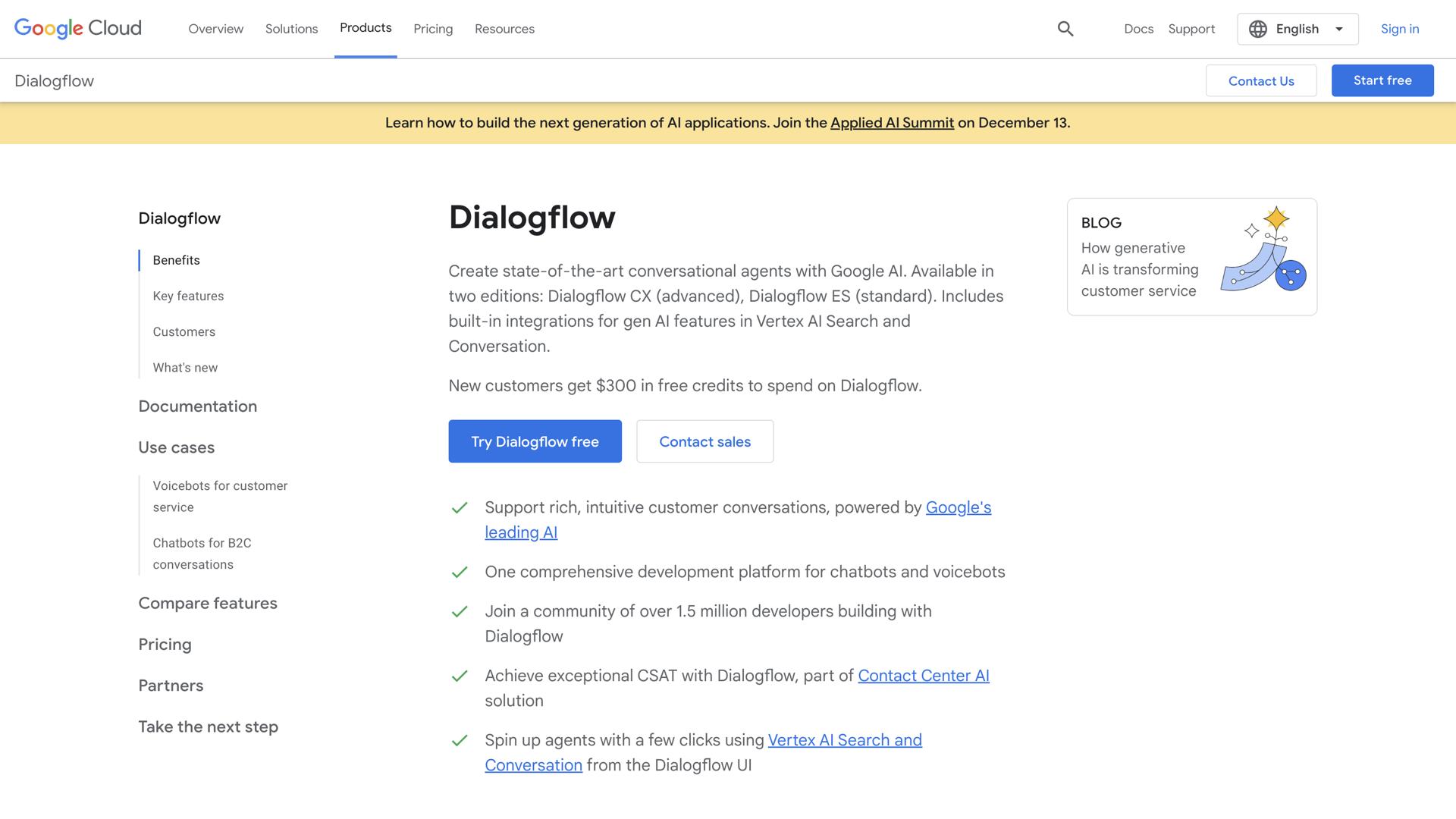 Google Dialogflow Enterprise Edition