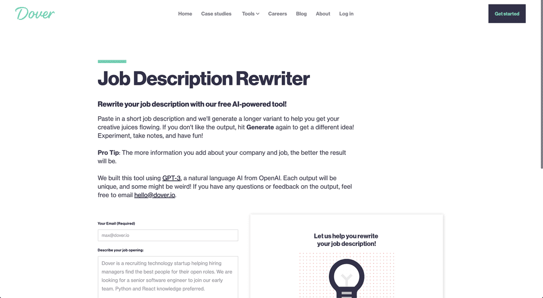 GPT-3 Job Description Rewriter by Dover