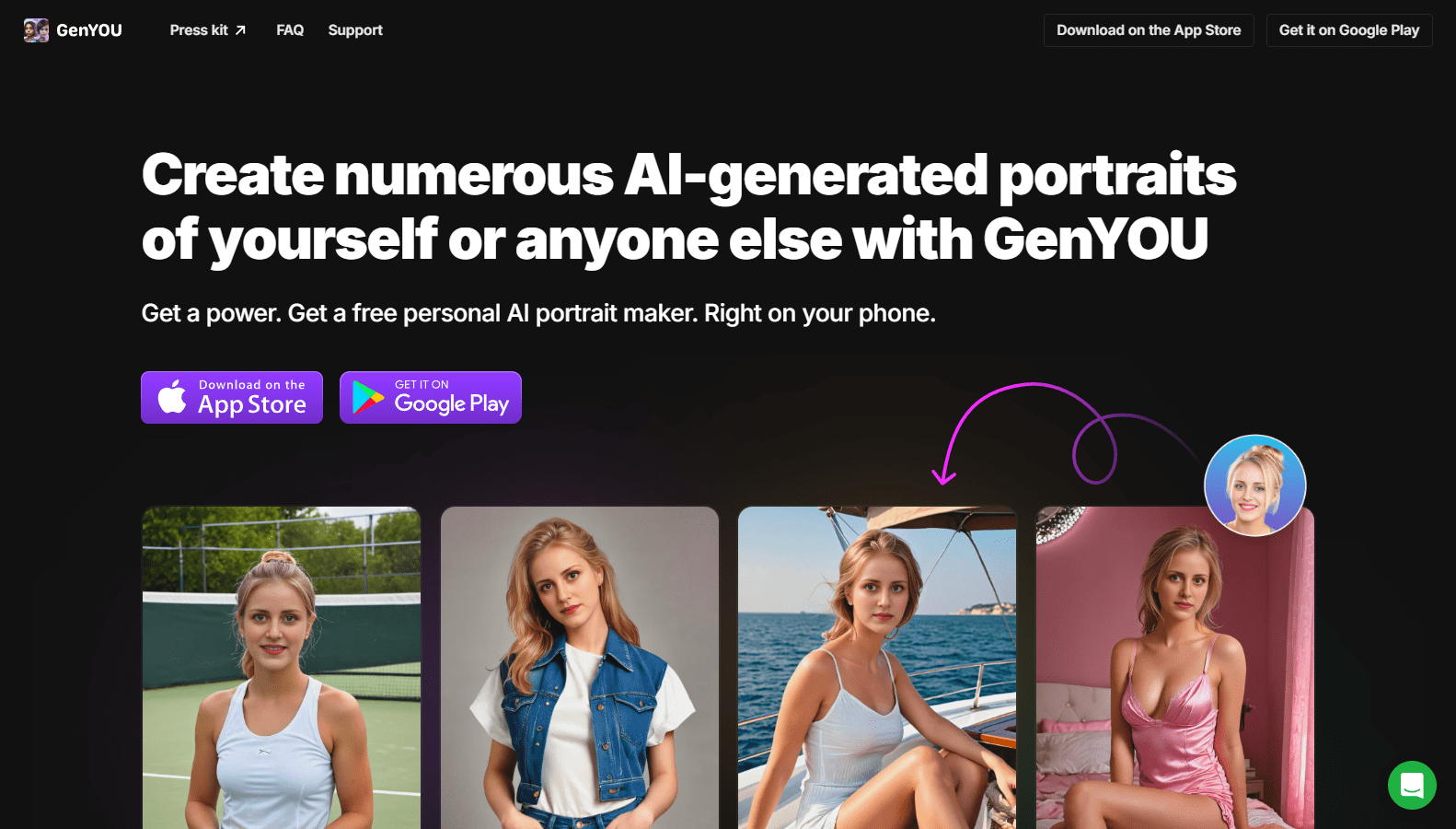 GenYOU — Free AI Portrait Generator App
