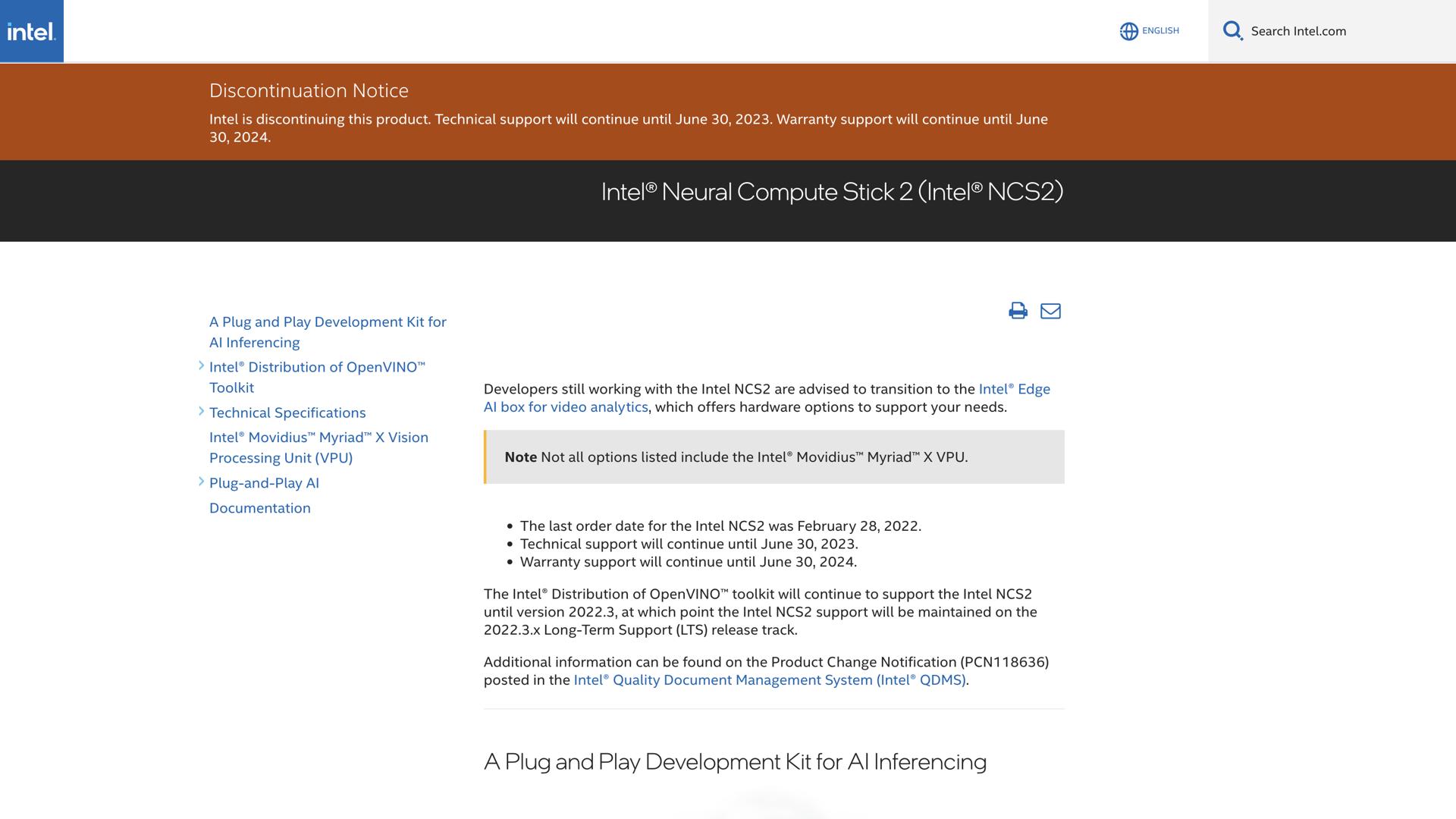 Intel Movidius Neural Compute SDK