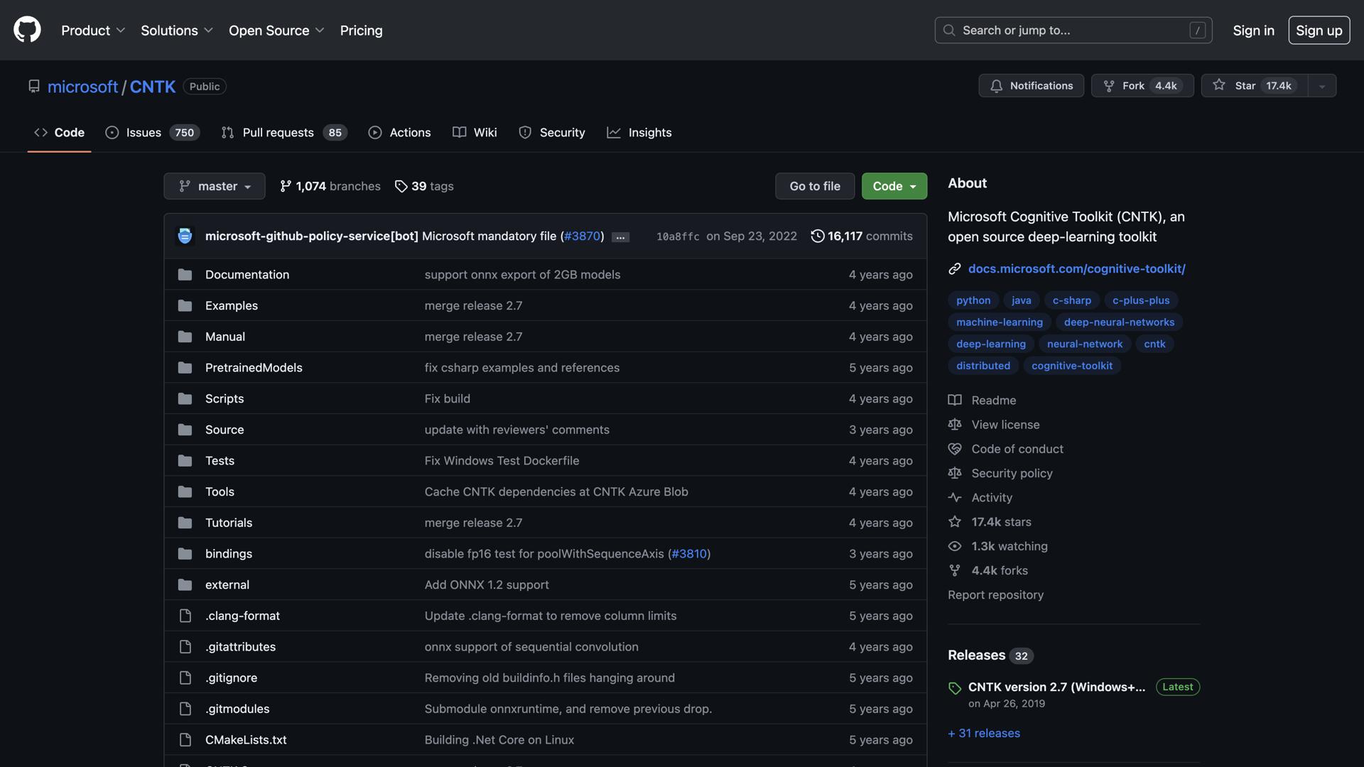 Microsoft Cognitive Toolkit
