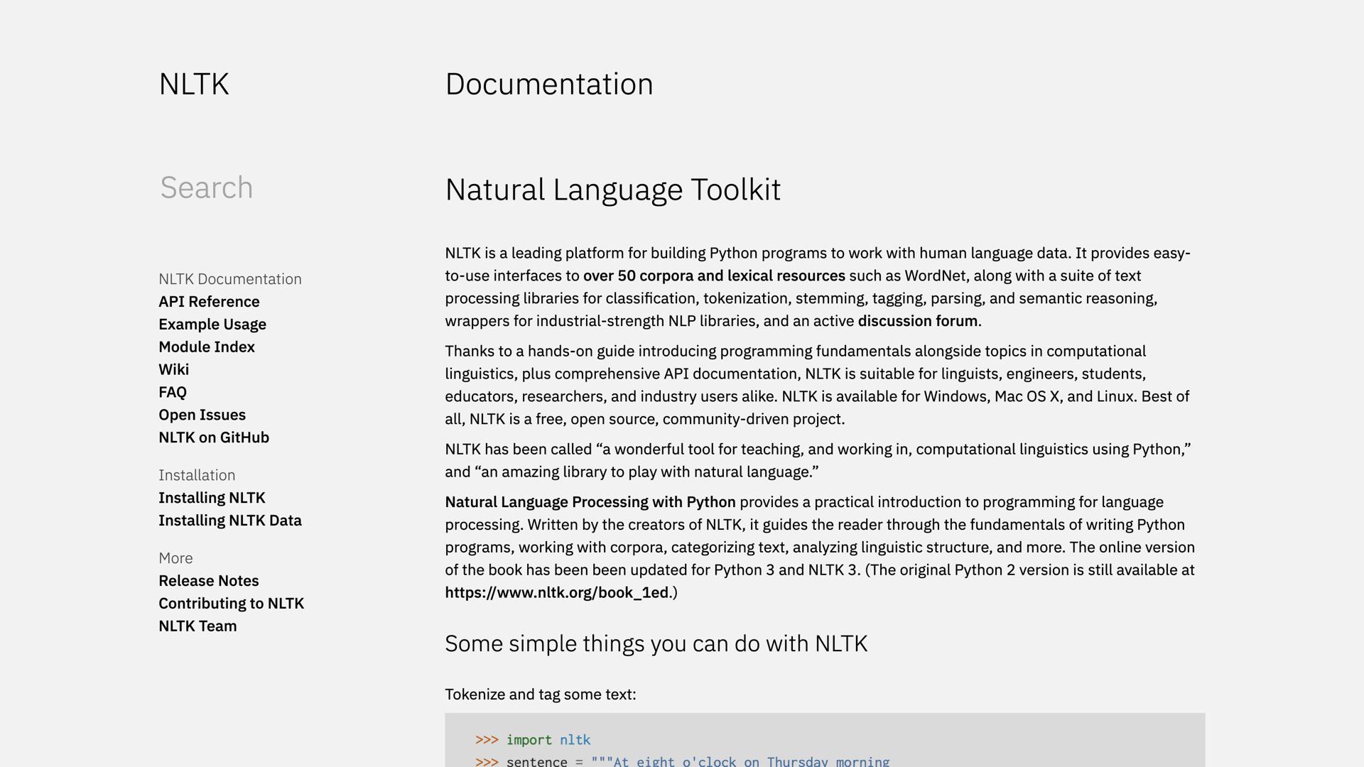 Natural Language Toolkit (NLTK)