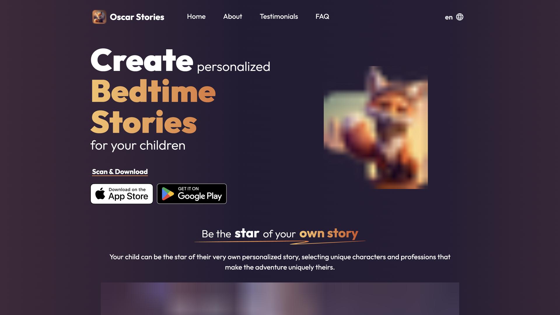 Oscar – bedtime story generator