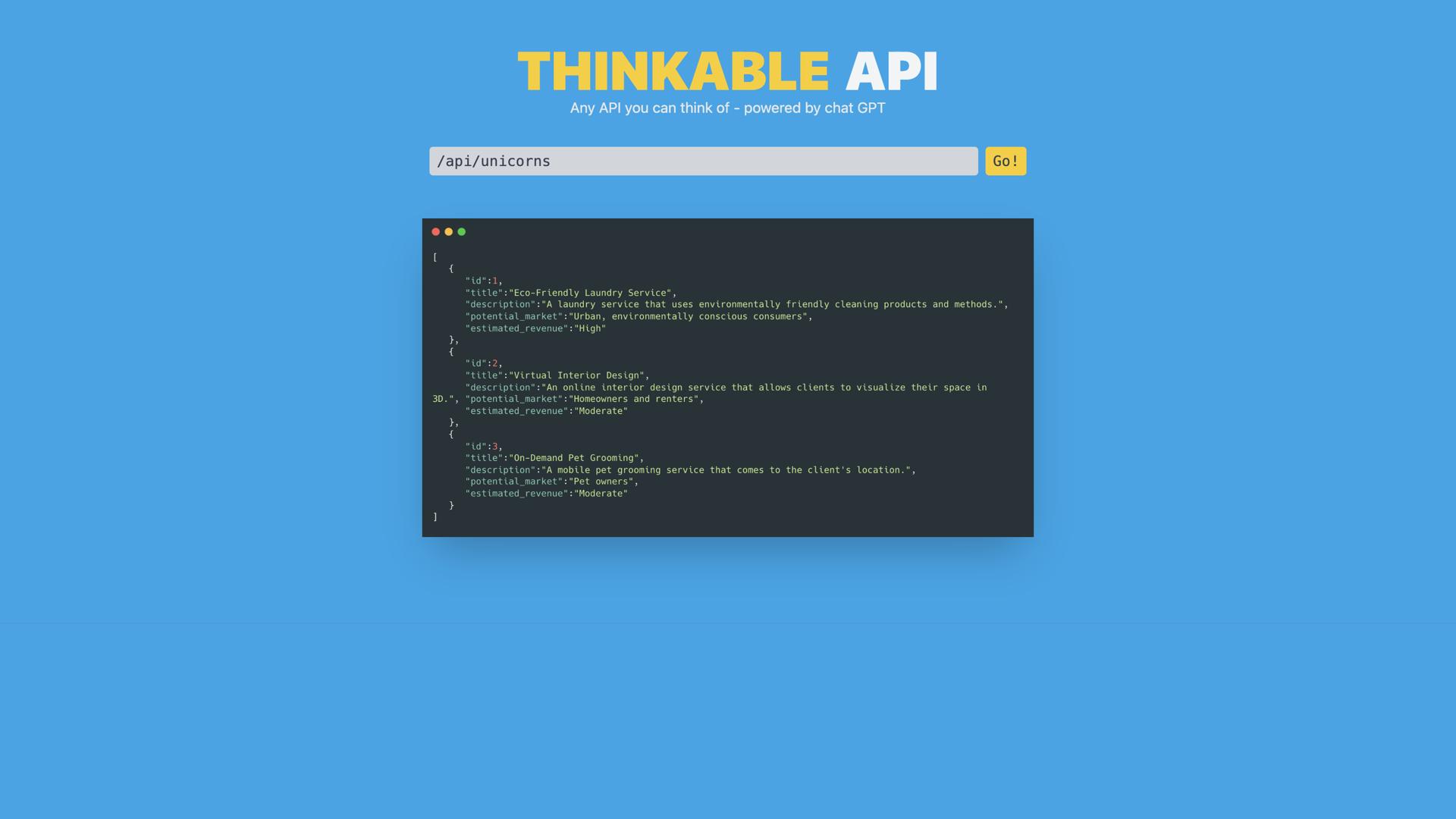 Thinkable APIs