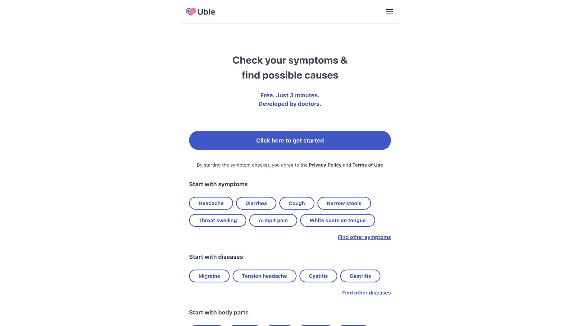 Ubie AI Symptom Checker