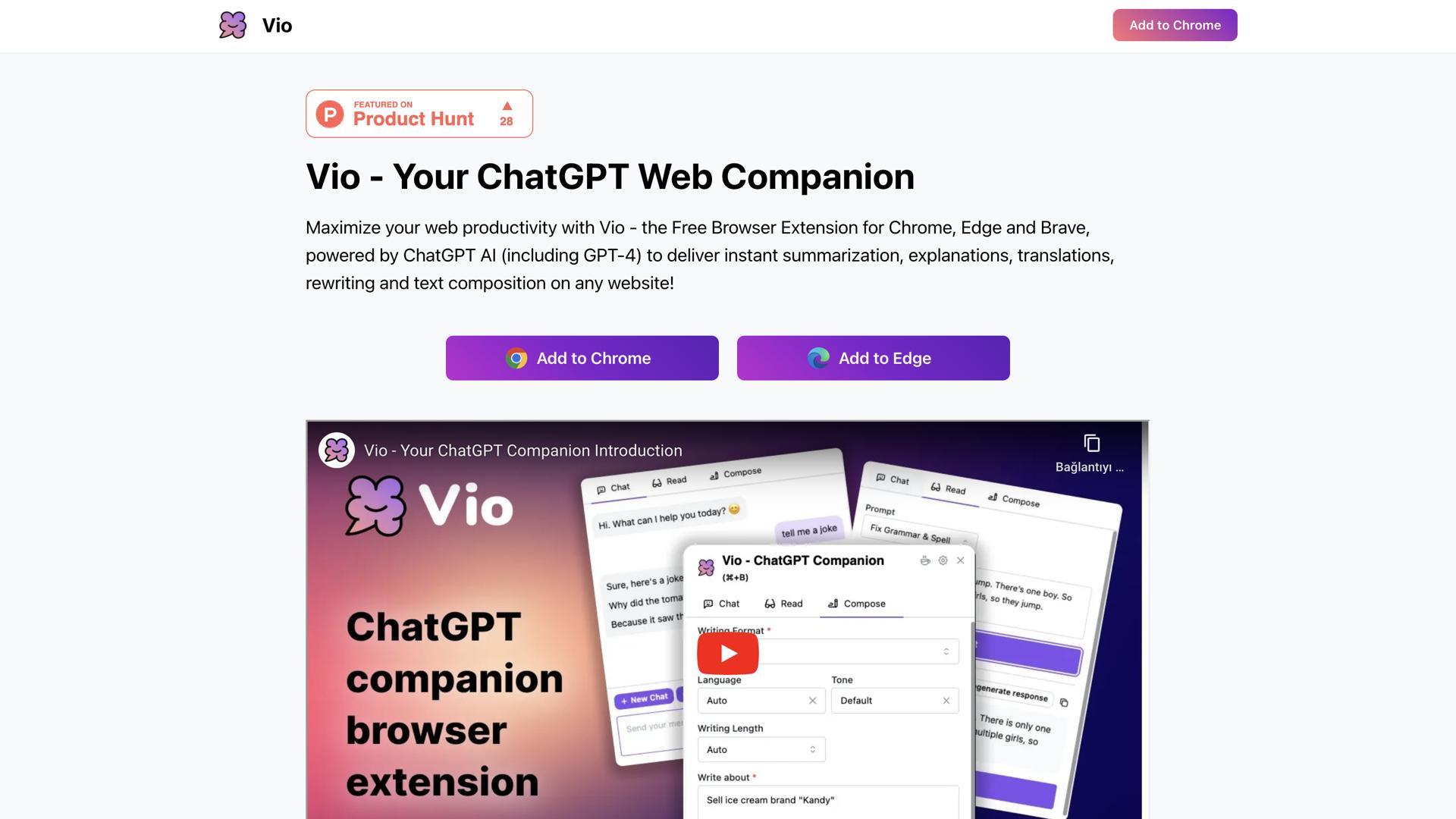 Vio – ChatGPT Web Companion
