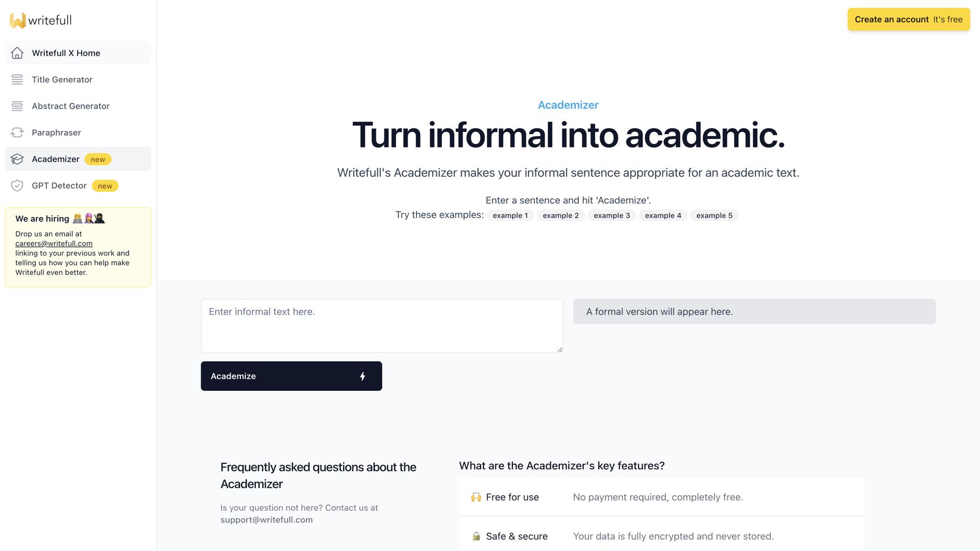 Writefull Academizer