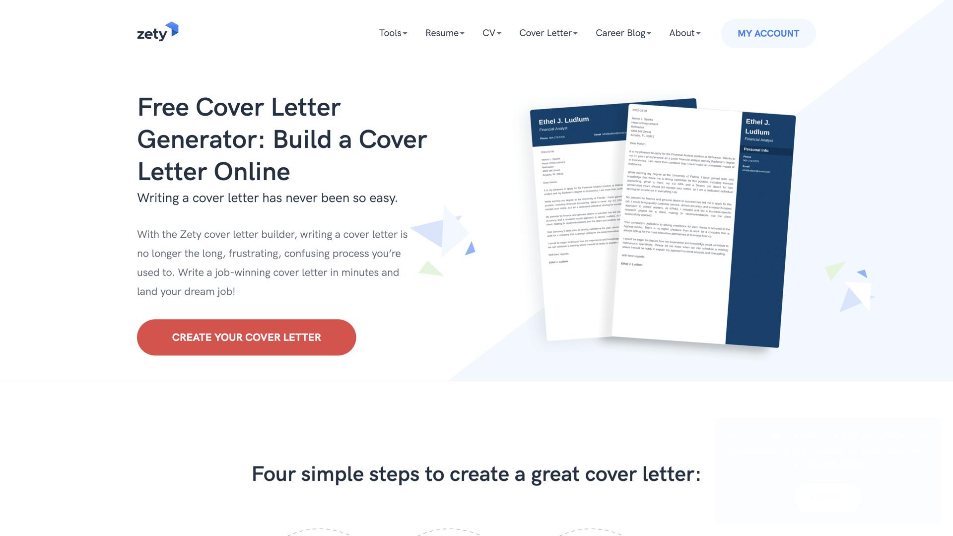 Zety Cover Letter Builder
