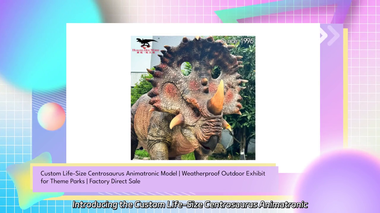 Custom Life-Size Centrosaurus Animatronic Model - Weatherproof Outdoor Exhibit for Theme Parks