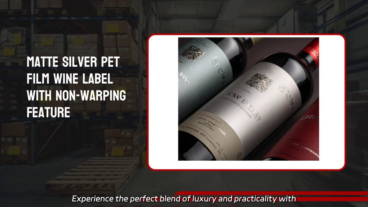 Elegant Matte Silver PET Film Wine Label with Embossed Logo and Non-Warping Feature