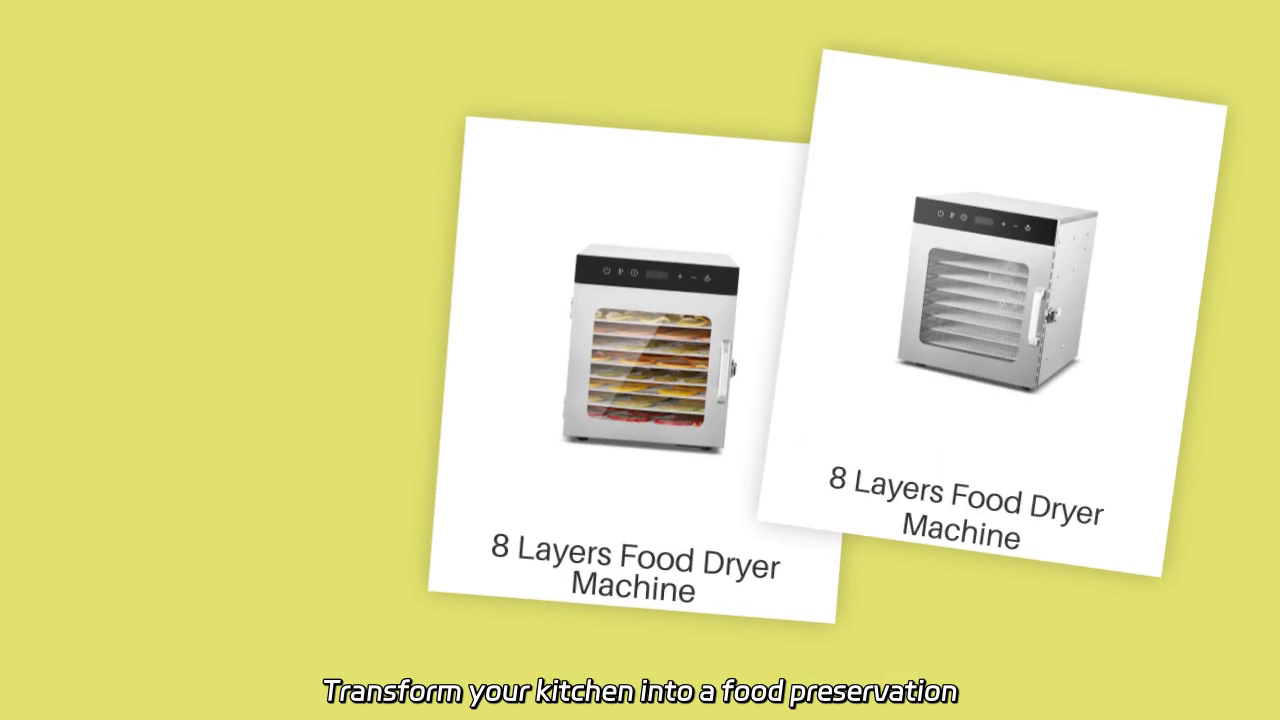 8 Layers Food Dryer Machine - Digital Control Stainless Steel Electric Dehydrator for Home Use