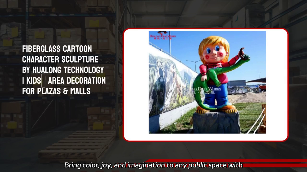 Vibrant Fiberglass Cartoon Character Sculpture for Shopping Malls