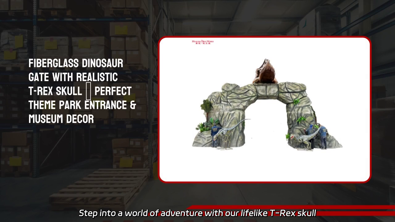 Immersive Adventures Await: Realistic T-Rex Skull Fiberglass Gate for Theme Parks and Museums
