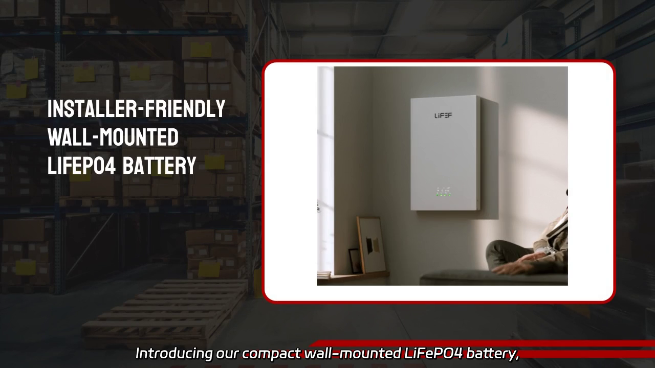 Compact Wall-Mounted LiFePO4 Battery for Residential Storage and Off-Grid Applications