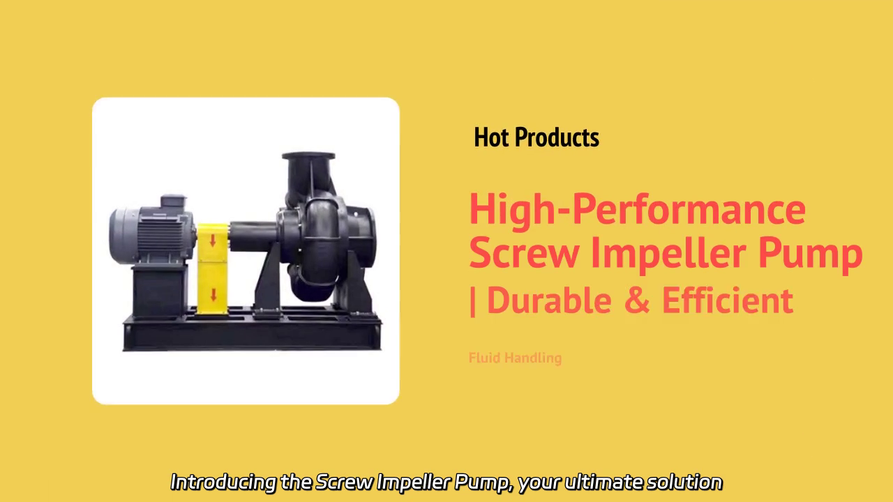 Screw Impeller Pump for Efficient Sewage Treatment