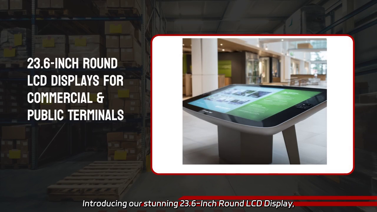 23.6-Inch Round LCD Display for Commercial and Public Use