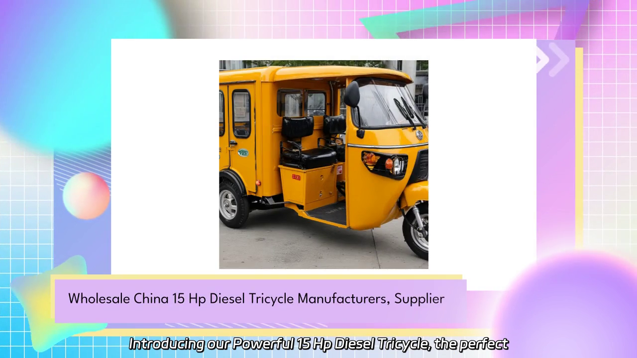 Powerful 15 Hp Diesel Tricycle for Wholesale