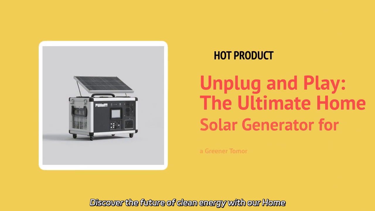 Unplug and Play: Home Solar Generator for Eco-Friendly Power Solutions