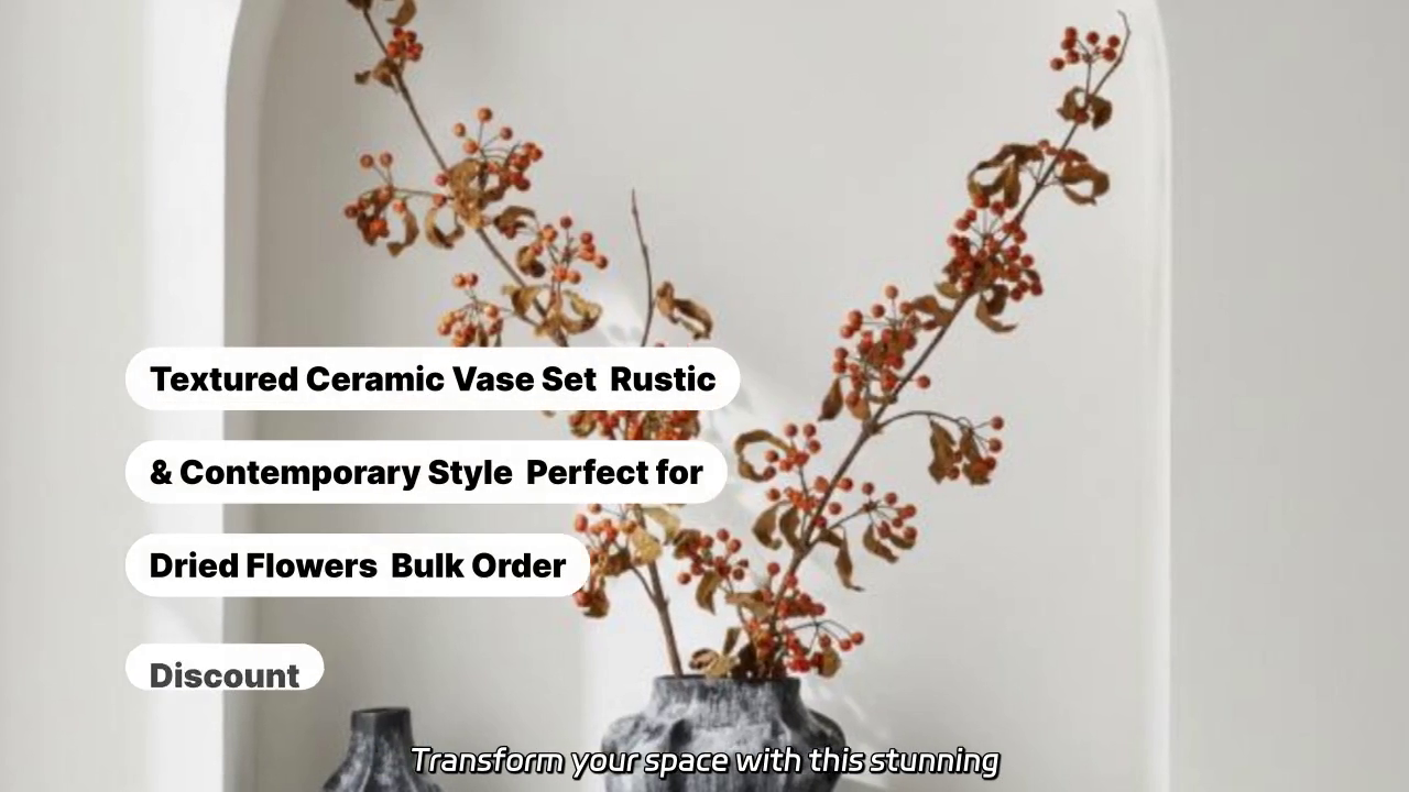 Handcrafted Textured Ceramic Vase Set