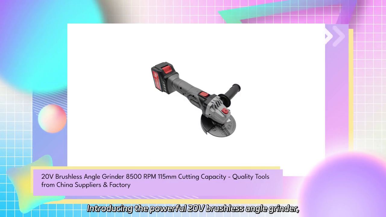 Powerful 20V Brushless Angle Grinder