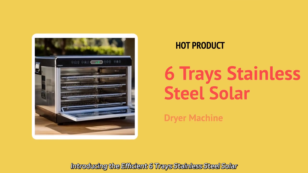 Efficient 6 Trays Stainless Steel Solar Dryer Machine for Cost-Effective Food Dehydration
