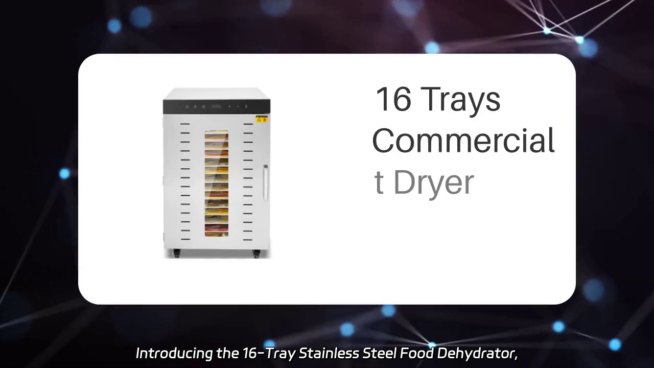 16-Tray Stainless Steel Food Dehydrator for Fruits and Vegetables