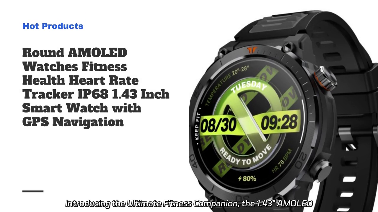 Ultimate Fitness Companion: Iwashi Elihlakaniphile le-AMOLED elingu-1.43" eline-GPS kanye nokulandelela izinga lenhliziyo