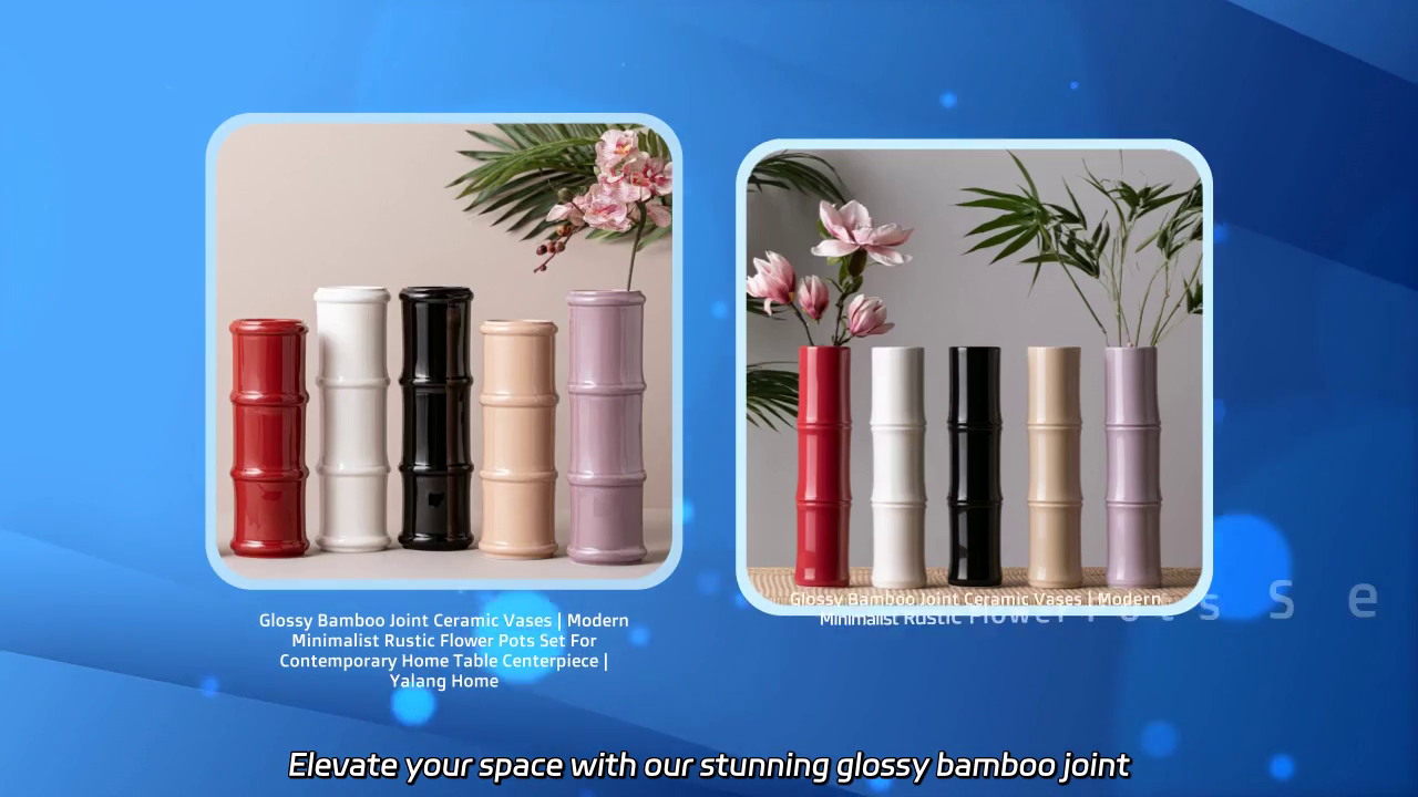 Glossy Bamboo Joint Ceramic Vases
