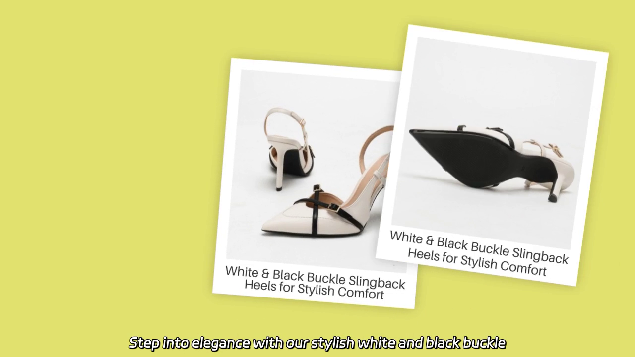 Confort et style : Escarpins à bride arrière blancs et noirs à boucle pour toutes les occasions