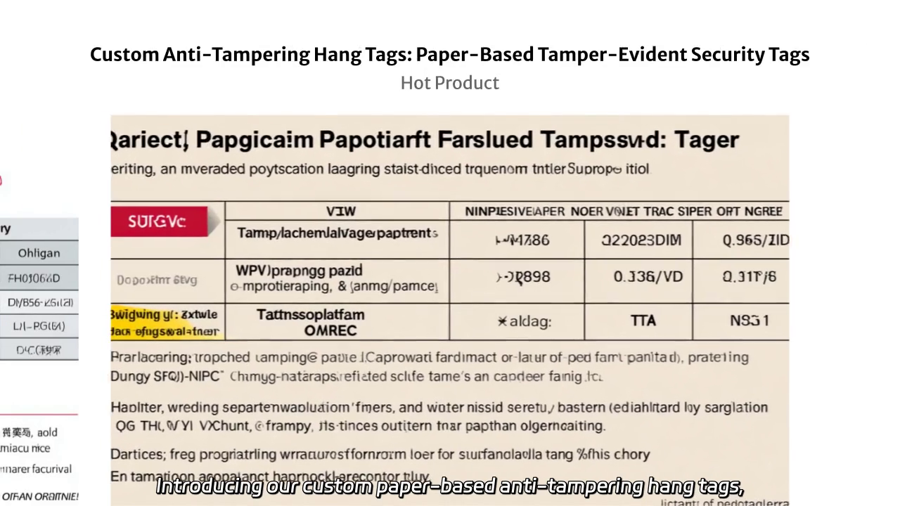 Custom Paper-Based Anti-Tampering Hang Tags