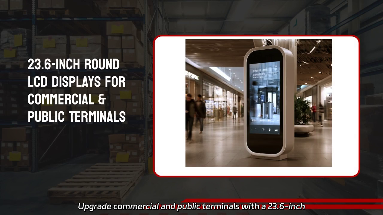 23.6-Inch Round LCD Display for Commercial and Public Terminals